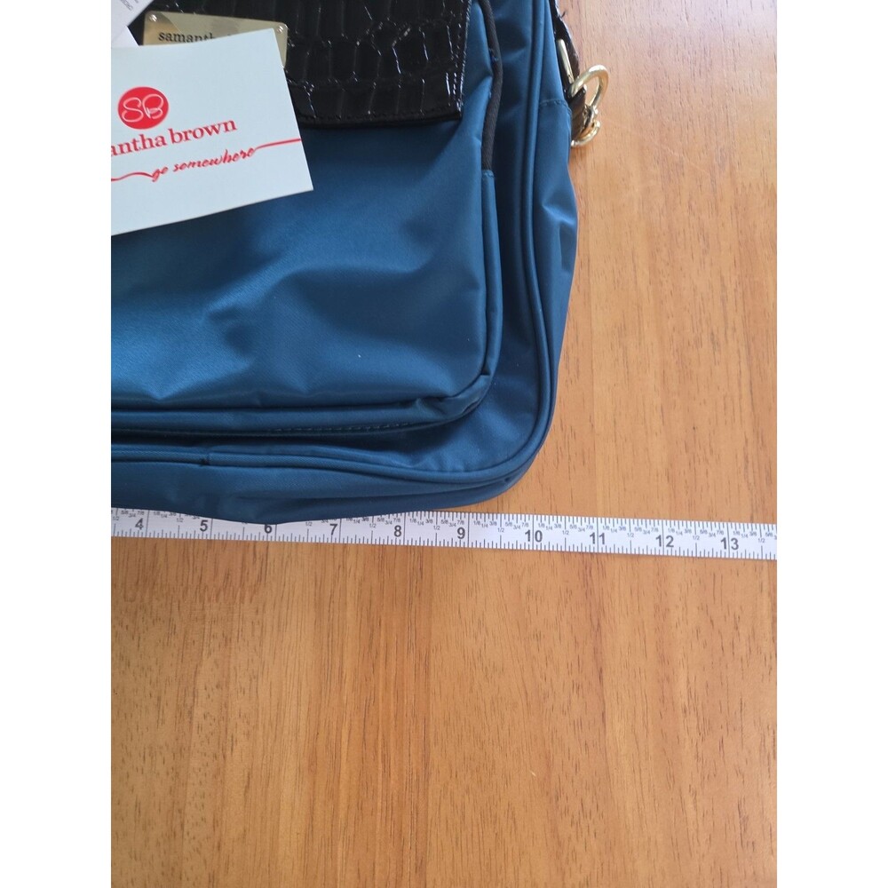 Samantha Brown RFID Travel Crossbody Bag Peacock & Black New - Picture 7 of 9